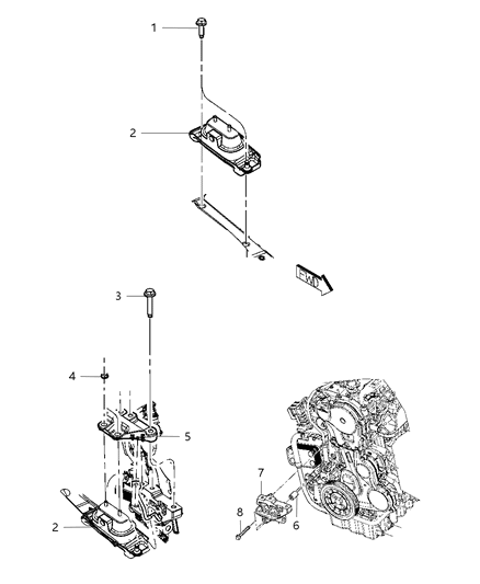 2013 Ram C/V Engine Mounting Right Side Diagram 1 - Thumbnail