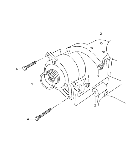 1999 Dodge Ram 2500 Quad & Club Cab Alternator & Mounting Diagram 3 - Thumbnail