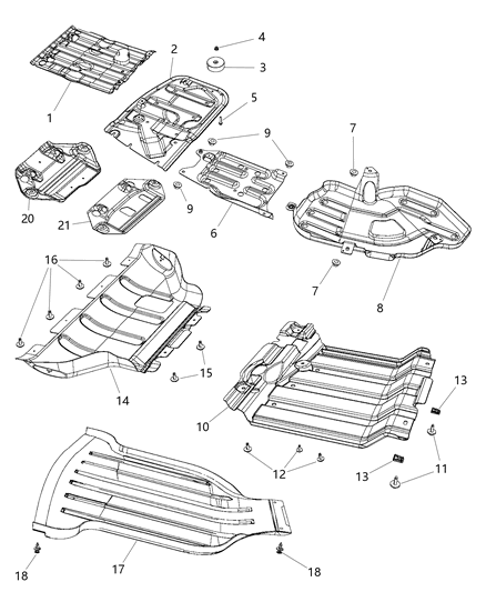 2016 Jeep Grand Cherokee Skid Plate Front Diagram for 68217700AB