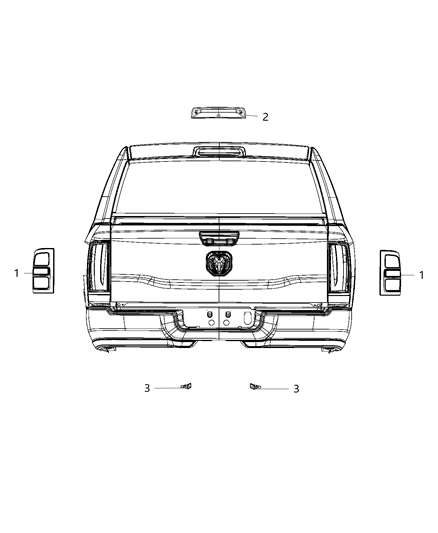 2019 Ram 3500 Pickup Lamps - Rear Diagram 3 - Thumbnail
