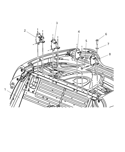 2003 Dodge Viper Floor Pan - Sport Hoop Mounting Diagram