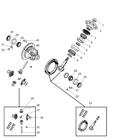 2008 Chrysler Aspen Differential Assembly , Rear Diagram 1 - Thumbnail