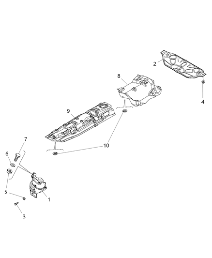 2019 Jeep Renegade Heat Shield, Rear Diagram for 68349820AA