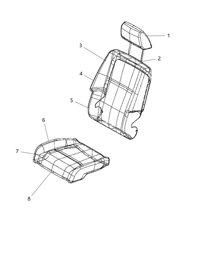 2009 Dodge Journey Front Seat - Bucket Diagram 1 - Thumbnail