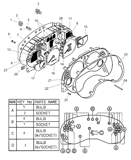 1997 Dodge Avenger Temperature Gauge Diagram for MR149302