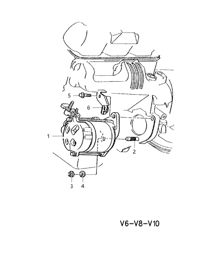 1999 Dodge Ram 3500 Regular Cab Starter & Mounting Diagram 1 - Thumbnail