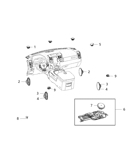 2019 Ram 4500 Speakers, Amplifier And Sub Woofer Diagram 2 - Thumbnail