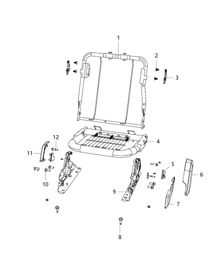 2020 Ram 3500 Cab Chassis Second Row - Adjusters, Recliners, Shields And Risers Diagram 2 - Thumbnail