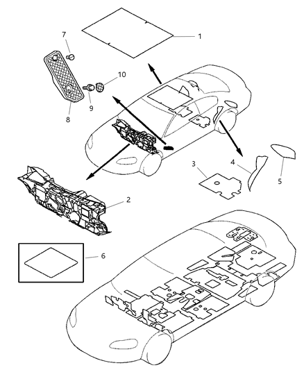 2003 Chrysler Sebring Pad Dash Panel Diagram for MR320765