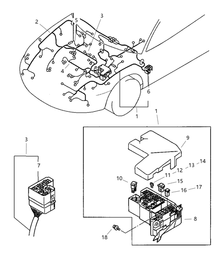 2003 Dodge Stratus Relay Box Diagram for MR502415