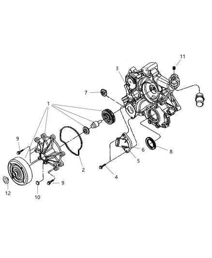 2007 Jeep Liberty Water Pump & Related Parts Diagram 2 - Thumbnail