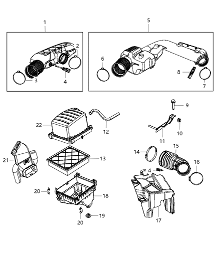 2013 Jeep Grand Cherokee Resonator Air Cleaner Diagram for 68022170AD