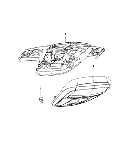 2020 Dodge Charger Console Overhead Diagram for 6UM22DX9AB