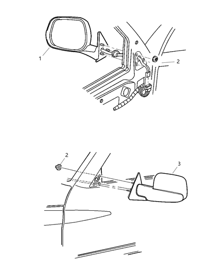 2002 Dodge Ram 3500 Mirror, Black Diagram for 55076479AE