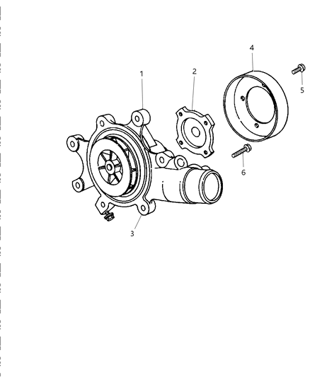 2000 Dodge Viper Water Pump Gasket Diagram for 4763790AB