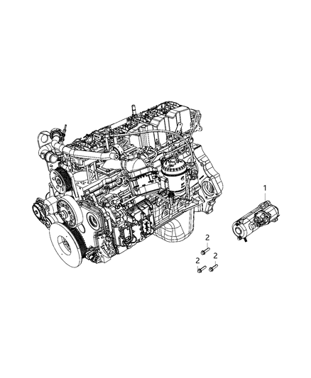 2019 Ram 3500 Pickup Starter & Related Parts Diagram 2 - Thumbnail