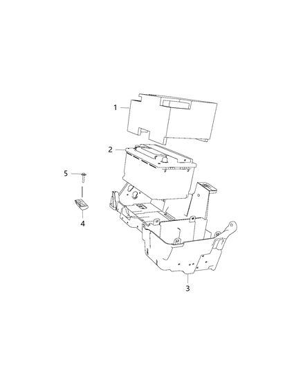 2016 Ram 2500 Battery Tray & Support Diagram 1 - Thumbnail