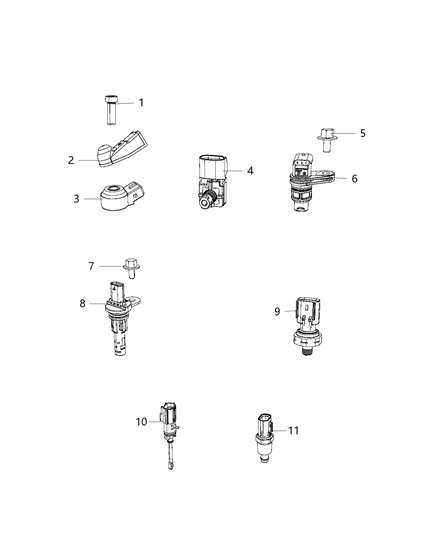 2020 Jeep Grand Cherokee Sensors, Engine Diagram 5 - Thumbnail