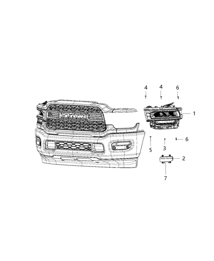 2020 Ram 5500 Lamps, Front Diagram 3 - Thumbnail