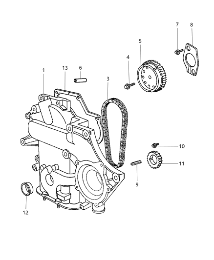 2004 Dodge Caravan Timing Chain & Cover Diagram 2 - Thumbnail