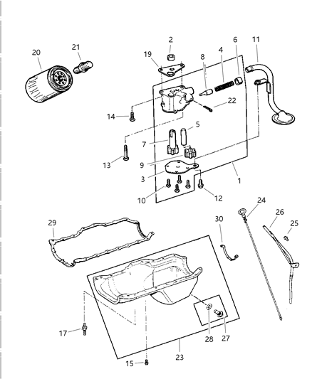 2000 Jeep Wrangler Engine Oiling Diagram 1 - Thumbnail