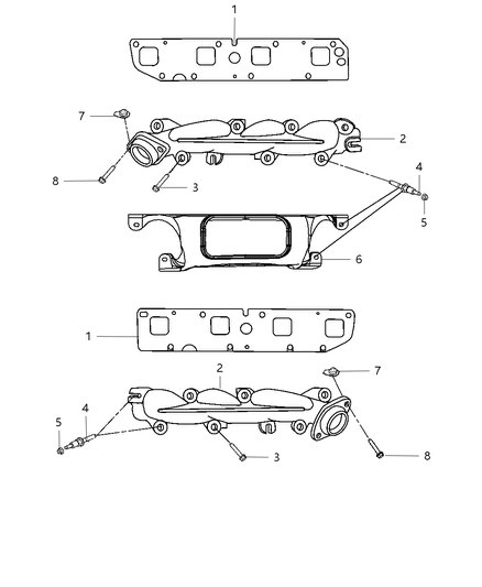 2011 Ram 1500 Exhaust Manifolds & Heat Shields Diagram 3 - Thumbnail