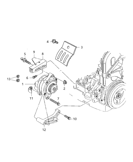 2004 Dodge Neon Generator Engine Diagram for RX033253AA