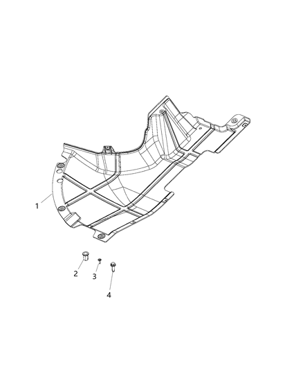 2020 Ram ProMaster 2500 Underbody Shields of Body - Sheet Metal Except Doors Diagram