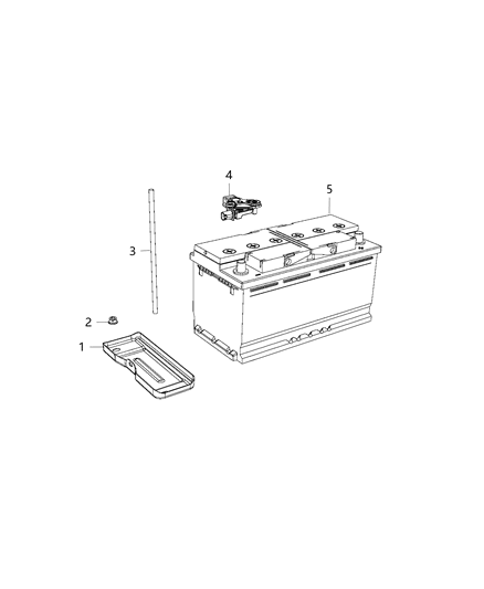 2016 Jeep Grand Cherokee Battery, Tray, And Support Diagram 1 - Thumbnail