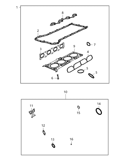 2013 Dodge Journey Engine Gasket / Install Kits Diagram 1 - Thumbnail