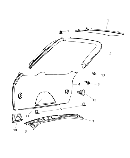 2014 Jeep Grand Cherokee Lamp Cargo Also Serviced With Item 4 Diagram for 5023881AF
