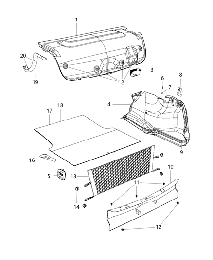 2013 Chrysler 300 Air Shield Retainer Diagram for 6508197AA