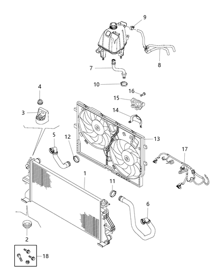 2018 Ram ProMaster 2500 Radiator And Related Parts Diagram