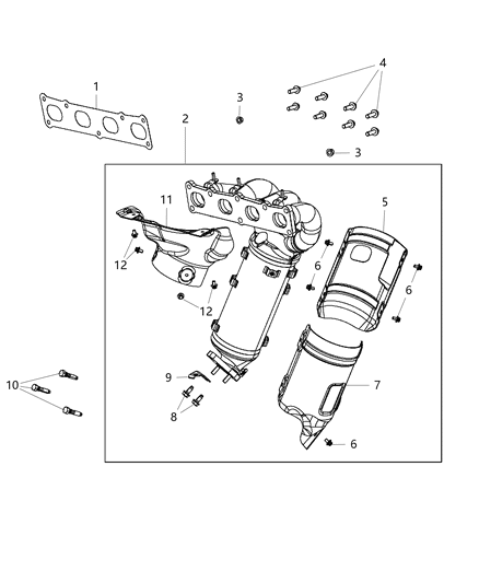 2018 Jeep Renegade Exhaust Manifold & Heat Shield Diagram 6 - Thumbnail