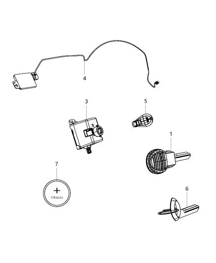 2010 Dodge Ram 3500 Receiver Wireless Ignition Node Diagram for 68064789AC