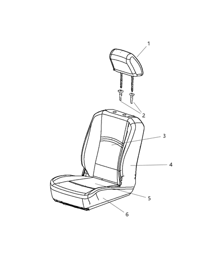 2015 Ram 3500 Cover Front Seat Back Diagram for 5MV89HL1AC