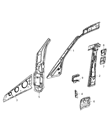 2008 Dodge Sprinter 2500 Front Aperture Panel Diagram 2 - Thumbnail