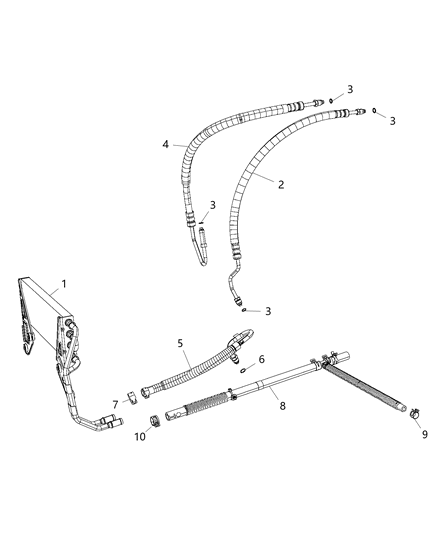2017 Ram 3500 Pickup Power Steering Hoses Diagram