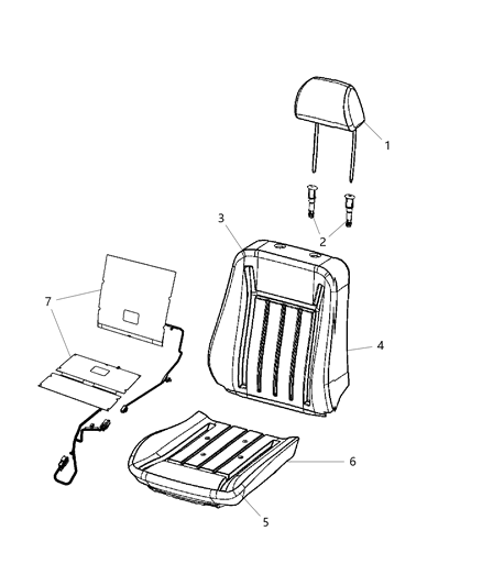 2013 Chrysler 300 Front Seat - Bucket Diagram 11 - Thumbnail