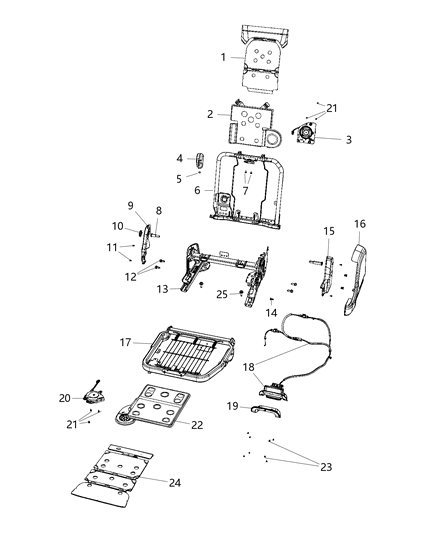 2020 Ram 1500 New Style Second Row - Rear Seat Hardware, Split Seat Diagram 1 - Thumbnail