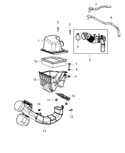 2012 Dodge Dart Bracket Air Cleaner Diagram for 4627137AB
