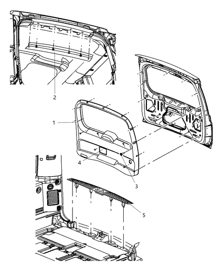 2010 Jeep Commander Scuff Plate, Light Gray, Rear Diagram for 5JP16BD1AF