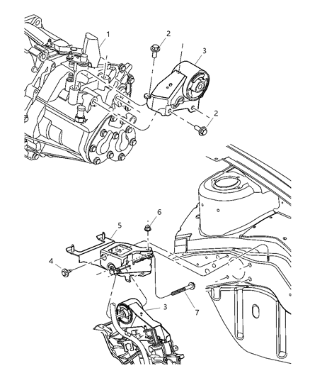 2004 Dodge Neon Mount, Transmission Diagram 1 - Thumbnail