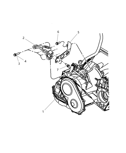 2007 Chrysler PT Cruiser Transaxle Mounting Bracket Diagram 2 - Thumbnail