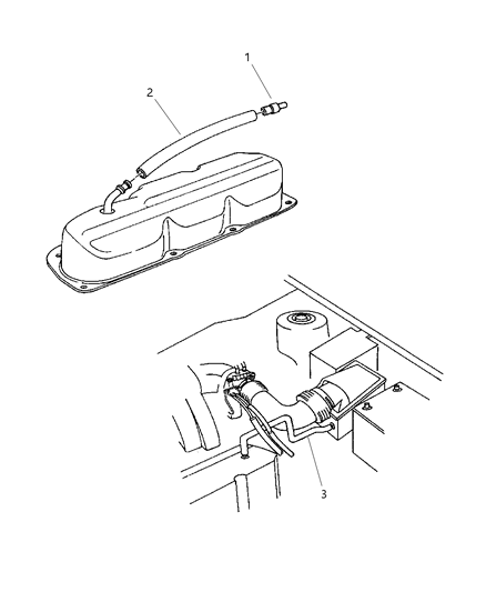 1997 Dodge Caravan Crankcase Ventilation Diagram 2 - Thumbnail