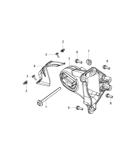 2016 Jeep Wrangler Engine Mounting Left Side Diagram 3 - Thumbnail