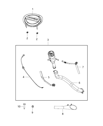 2016 Dodge Viper Hose Fuel Filler Tube Diagram for 68193247AB
