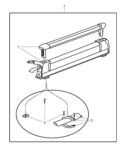 2007 Chrysler Aspen Carrier Kit, Snowboard Or Ski Diagram