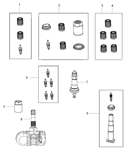 2019 Dodge Challenger Sensor Tire Pressure Diagram for 68374924AA