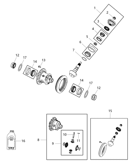 2019 Ram 5500 Differential Assembly, Front Diagram